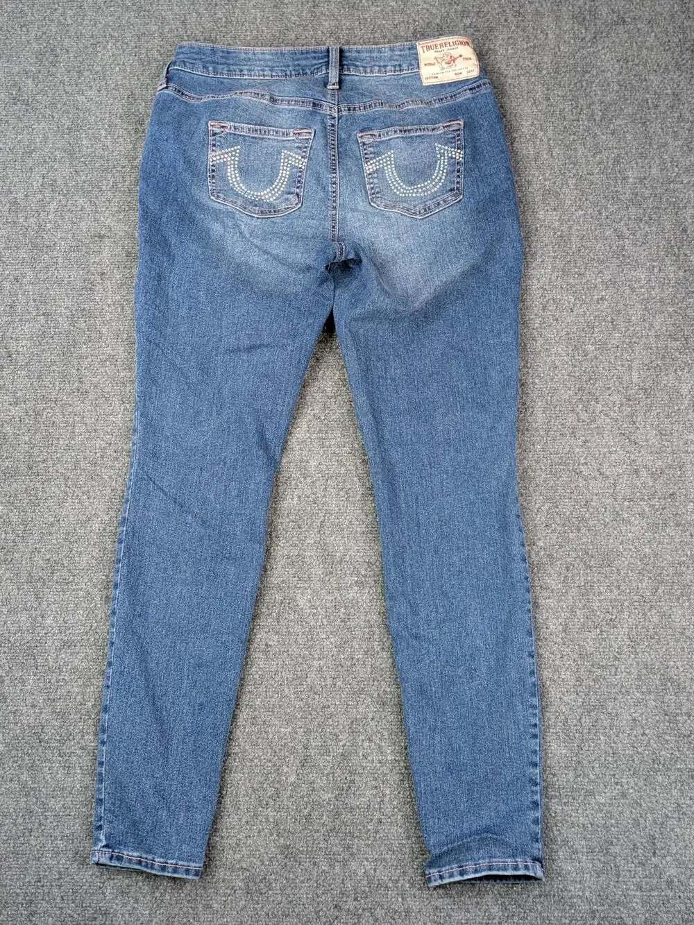 True Religion Jeans Womens 29 Blue Jennie Curvy Mid Rise Super Skinny Stretch